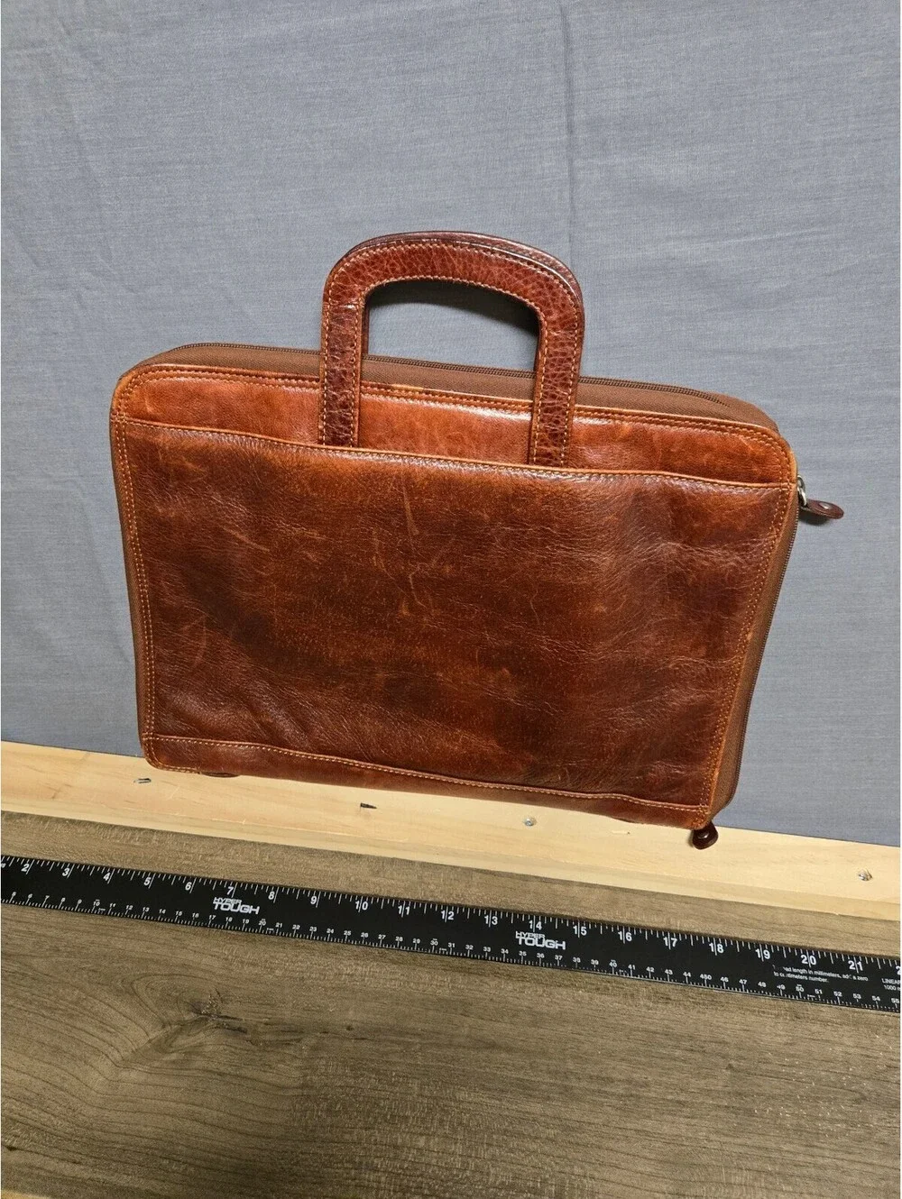 Wilsons Leather brown leather portfolio briefcase